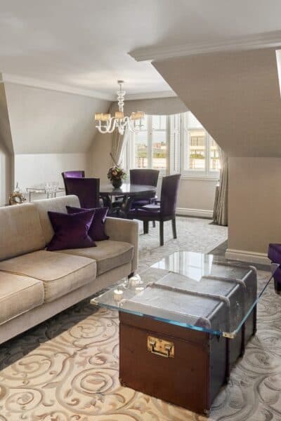 A luxury hotel suite